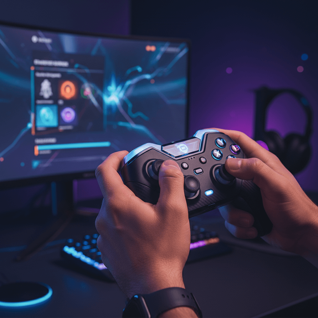 لاعب يركز على إنجاز الهدف في اللعبة